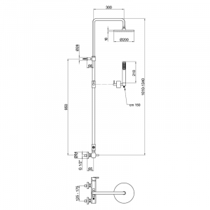 Душевая система Webert Azeta AZ870105015METAL Хром