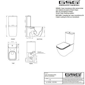 Унитаз напольный (безободковый) GSG BRIO BRMBL000P Белый