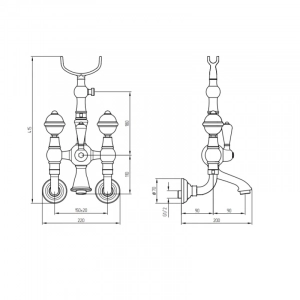 Смеситель для ванны Migliore Cristalia ML.CRS-3702 CR