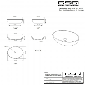 Раковина накладная GSG EASY EALAVOV55000 Белый