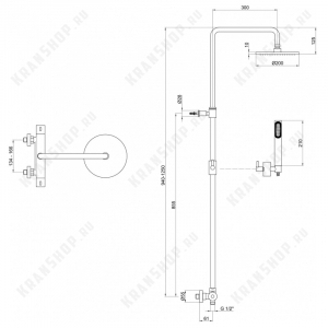 Душевая система Webert Elio EL980507015PVC Хром