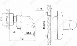 Cмеситель для душа GANZER ENGELBART GZ03052 CHROME