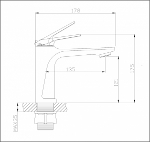 Cмеситель для раковины HANSEN H10020 Хром