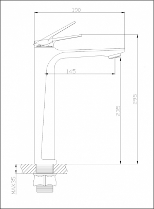Cмеситель для раковины HANSEN H11020-S Золото матовое