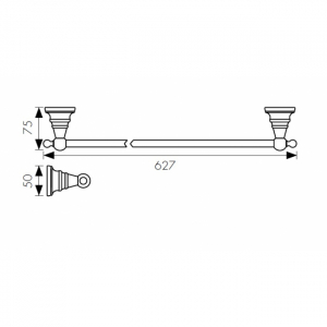 Полотенцедержатель Kaiser KH-2207 Chrome