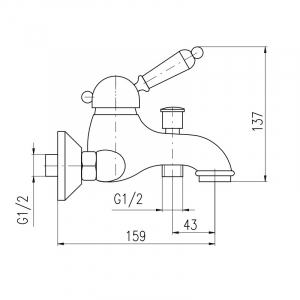 Cмеситель для ванны Rav Slezak Labe L554.5/2Z золото