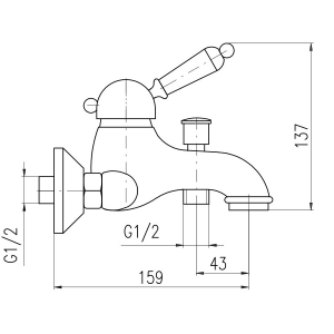 Cмеситель для ванны Rav Slezak Labe L554.5SM бронза