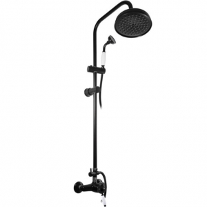 Душевая система Rav Slezak Labe L581.5/3CMATC черный матовый/хром
