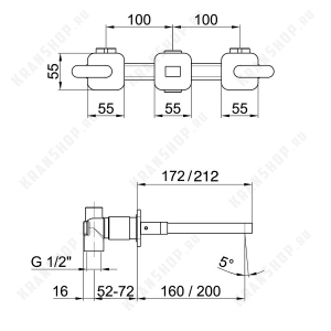 Cмеситель для раковины настенный Webert Living LV750404015 Хром