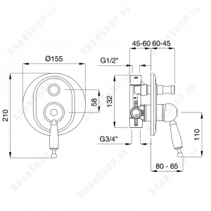 Смеситель для душа Migliore Oxford ML.OXF-6372.BI.CSCR
