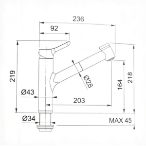Смеситель с выдвижным изливом Webert Master MS940102015 Хром