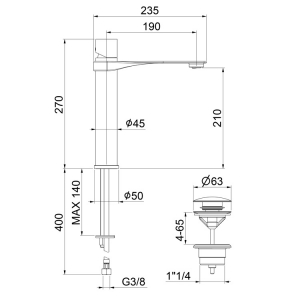Cмеситель для раковины Webert One-B NB830402015 Хром