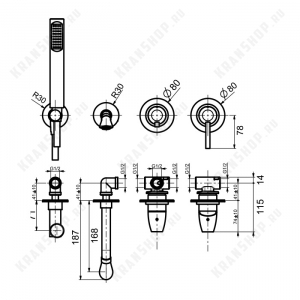 Cмеситель для ванны Webert Opera Moderna OE860312015 Хром