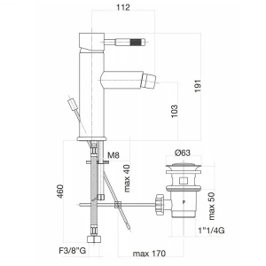Смеситель для биде Webert Rimini RI840102010 Золото