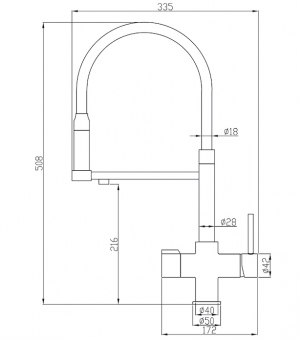 Cмеситель для кухни под фильтр Zorg Steel Hammer SH 2003 SATIN