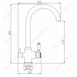 Смеситель для кухни под фильтр Zorg Hammer SH 723 Black\Bronze