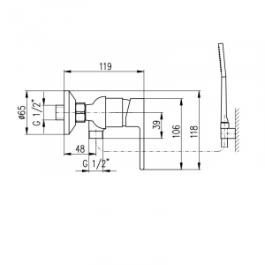 Смеситель для душа Rav Slezak Vltava VT481.5/1CB белый/хром