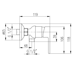 Смеситель для душа Rav Slezak Vltava VT481.5CB белый/хром