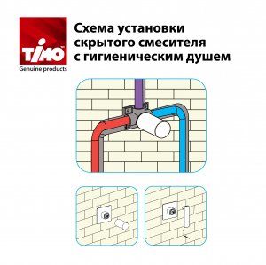 Смеситель встраиваемый с гигиеническим душем TIMO Arisa 5309/03SM Black