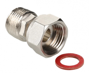 НИКЕЛЬ Полусгон с НАК. гайкой 1/2 х 1/2 ш. ViEiR VRDN7-1515   (Упаковка 20 шт)