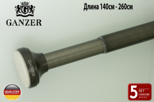Карниз  для штор (140см-260см) Ganzer GZ311426-Q Графит