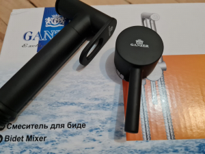 Смеситель комплект встраиваемый для биде, круглый, черный, Ganzer GZ42101-C Set