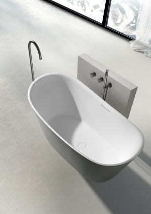 Ванна из искусственного камня AltroBagno Fiorina 090220 Cement Grey & White