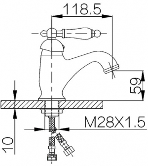 Cмеситель для раковины HANSEN H10077D Бронза