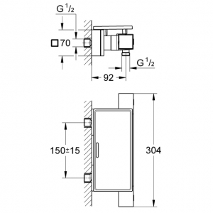Смеситель для душа GROHE Grohtherm Cube 34491000