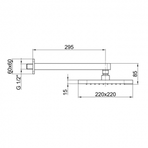Тропический душ Webert Comfort AC0843015METAL Хром