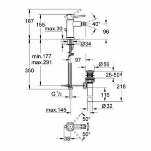 Смеситель для биде GROHE BauClassic 32864000