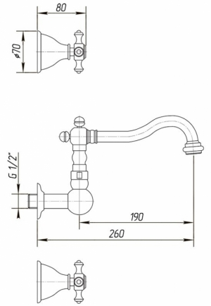 Смеситель для раковины настенный Migliore Prestige ML.PRS-769 CR