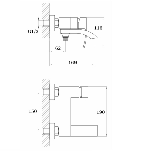 Cмеситель для ванны GANZER GZ44031-C Черный