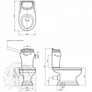 Бачок моноблока Migliore MILADY ML.MLD-25.708.BI