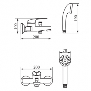Смеситель для ванны Veragio PONT VR.PNT-2101.CR