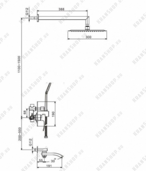 Набор для ванны 3 в 1 Grocenberg GB5001Br\GB001Br\GB511Br Бронза