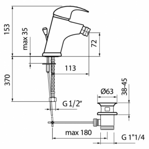Смеситель для биде Webert Sax SX840102 Chrome