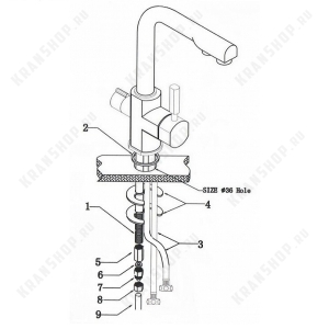 Смеситель для кухни под фильтр Kaiser Merkur 26044-5 Silver
