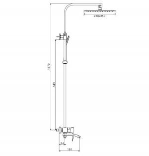 Душевая система Grocenberg SHOWER GB7007-1MG Золото матовое