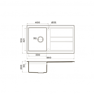 Кухонная мойка Omoikiri Kitagawa 86-WG 4993807 Leningrad Grey