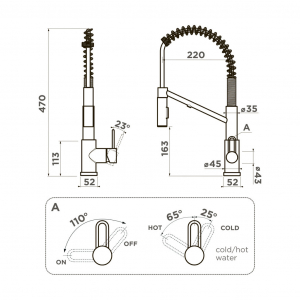 Смеситель 4 в 1 Omoikiri MIKAWA 2 PLUS-SB GB 4994455 Графит