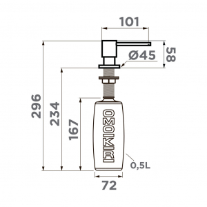 Диспенсер Omoikiri OM-03 C 4995041 Хром