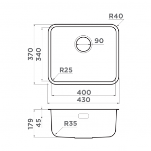 Кухонная мойка Omoikiri OMI 43-U/I ULTRA MINI-LG 4997403 Светлое золото