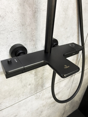 Душевая система с термостатом AltroBagno Lamberto 030417 MB Черный матовый