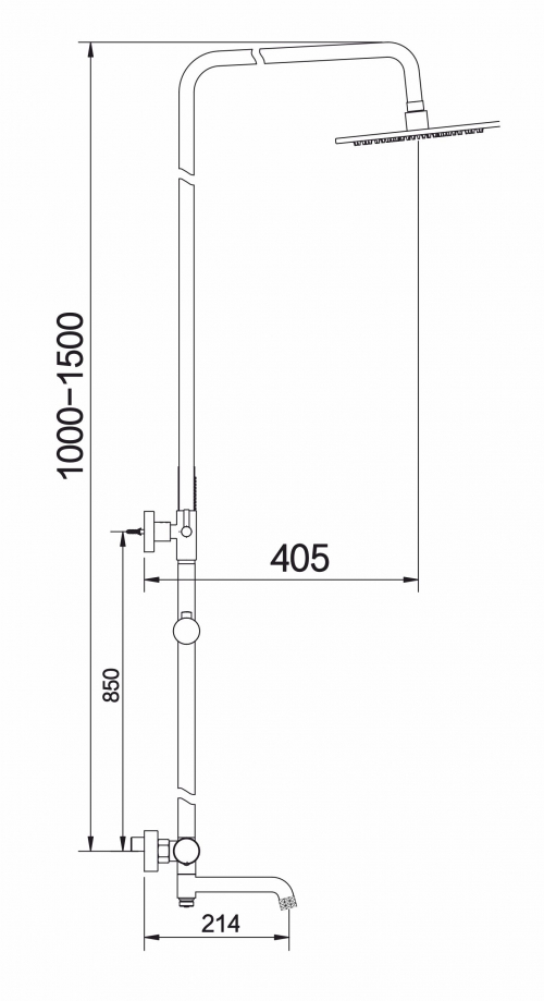 Однорукий душевой релинг HansenPRO HL33098 Хром