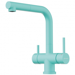 Смеситель с выдвижной лейкой под фильтр Omoikiri Takamatsu-S AZ 4994492 azur blue матовый