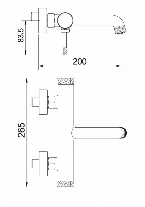 Смеситель для ванны Hansen(PRO) HL30098-D Матовое золото