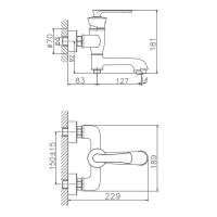 Смеситель для ванны Haiba HB60181-5 золото
