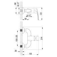 Cмеситель для душа Lemark Plus Shape LM1703C Chrome