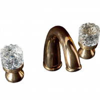 Смеситель на борт раковины Boheme Crystal 297-CRST Gold